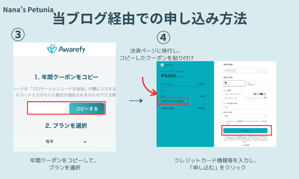 当ブログ経由での申し込み方法②