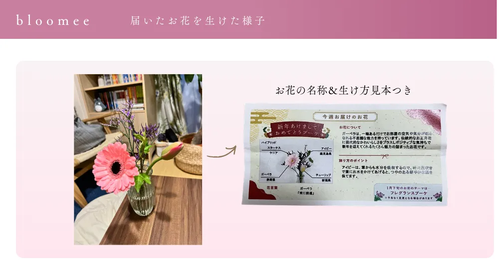 bloomeeの生け方手引書